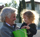 Jim & Ella Gathering Eggs